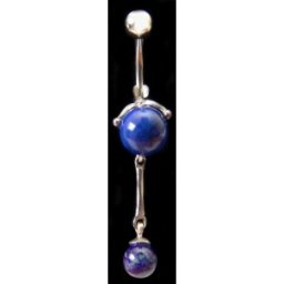 Piercing de nombril Pendentif globes bleus