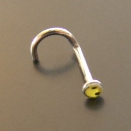Piercing nez motif Smiley, tige acier courbe