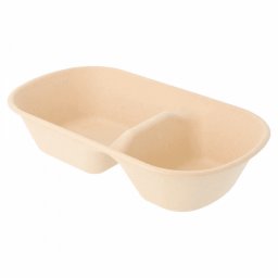 Lunch box 2 compartiments 800 ml - Naturel - 23.2 x 13.3 x 5.1 cm -