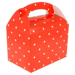 Boite pour vente emporter - Modle Rouge pois blanc -