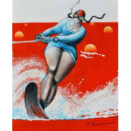 Compétition de ski nautique - Dossard numéro 1