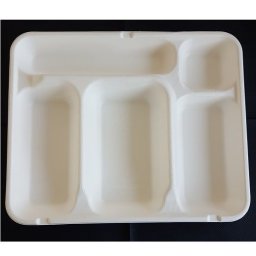 Plateau repas 5 compartiments en cellulose naturelle fibre de canne