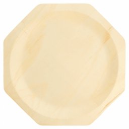 Assiette octogonale en bois 26 x 2.2(h) cm - carton de 200 units