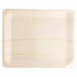 Assiette rectangulaire en bois 26.5x21.5 x 2(h) cm - carton de 200