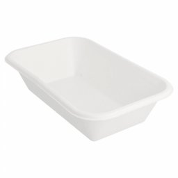 Barquette 950 ml en cellulose naturelle fibre de canne sucre -Blanc