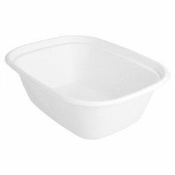 Barquette 1800 ml en cellulose naturelle fibre de canne sucre -Blanc