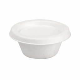 Pot sauce avec couvercle en cellulose naturelle fibre de canne