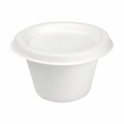 Pot sauce avec couvercle en cellulose naturelle fibre de canne