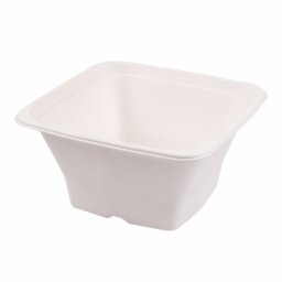 Saladier carr en cellulose naturelle fibre de canne sucre Blanc -