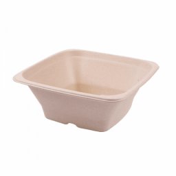 Saladier carr en cellulose naturelle fibre de canne sucre Naturel -