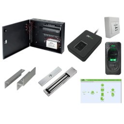 Kit complet de contrôle d'accès biométrique et badge - 1 porte