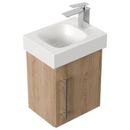 Meuble SDB avec vasque de Geberit ICON 38 cm décor chêne droite