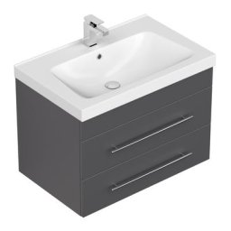 Meuble salle de bain Mia 75 blanc brillant