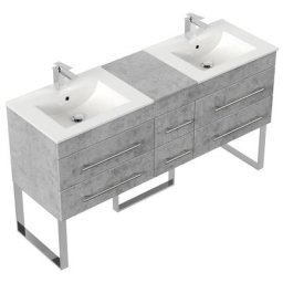 Meuble salle de bain double vasque Roma XL Aspect Béton à poser