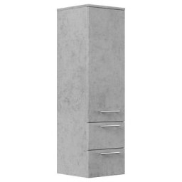 Colonne 120 en aspect béton avec tablettes en verre