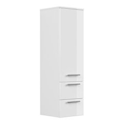 Colonne 120 en blanc brillant avec tablettes en verre
