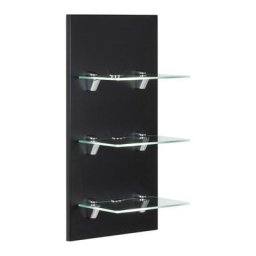 Étagère murale à Led SANTINI noir satiné avec 3 tablettes en verre