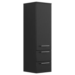 Colonne 120 en noir satiné avec tablettes en verre