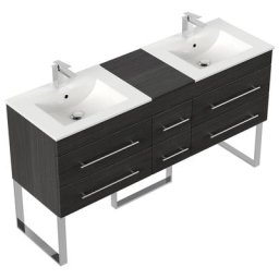 Meuble salle de bain double vasque Roma XL Charbon antique à poser