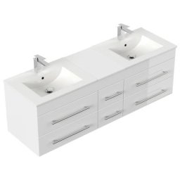 Meuble salle de bain double vasque Roma XL blanc brillant