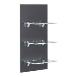 Étagère murale à Led SANTINI anthracite satiné avec 3 tablettes en verre