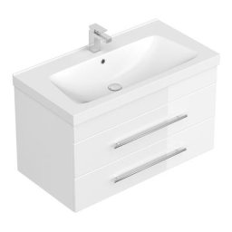 Meuble salle de bain Mia 90 blanc brillant