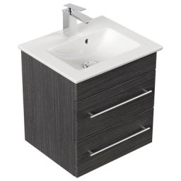 Meuble SDB avec vasque de Villeroy & Boch Venticello 50 cm à 2 tiroirs antique