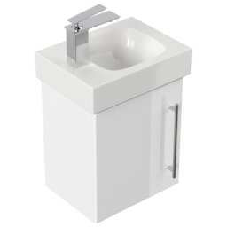 Meuble SDB avec vasque de Geberit Icon 38 cm modèle gauche blanc brillant