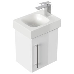 Meuble SDB avec vasque de Geberit ICON 38 cm modèle droit blanc brillant