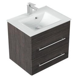 Meuble salle de bain VITRO vasque en verre SoftClose charbon antique