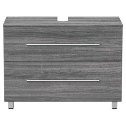 Meuble sous vasque 85 cm avec pieds décor chêne argenté