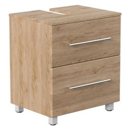 Meuble sous vasque 55 cm avec pieds décor chêne