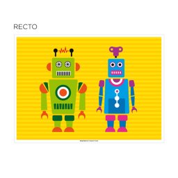 Set de table colorier 2 faces- modle Robots - 31x43 cm - Carton de