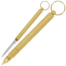 Kubotan doré de défense 14cm - matraque métal