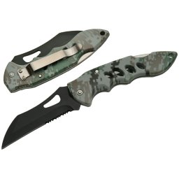 Couteau pliant camouflage 19,5cm - clip ceinture
