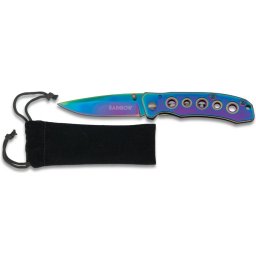 Couteau pliant titane rainbow 15,4cm + pochette