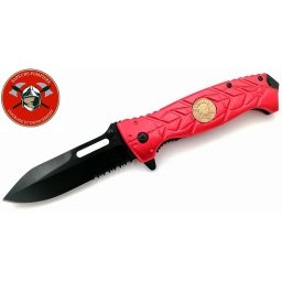 Couteau pliant 22cm POMPIER - design sapeur urgence