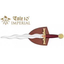 Dague 36cm Les Templiers + socle bois déco - IMPERIAL