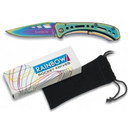 Couteau pliant titane rainbow 15,5cm + pochette