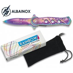 Couteau pliant 16cm RAINBOW + pochette - ALBAINOX