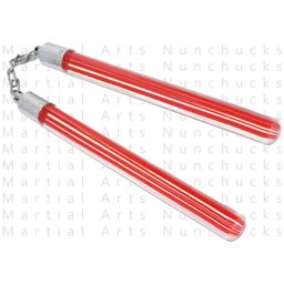 Nunchaku transparent en acrylique rouge