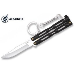 Couteau papillon balisong porte-clé noir ALBAINOX