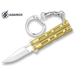 Couteau papillon porte-clé 9cm doré ALBAINOX