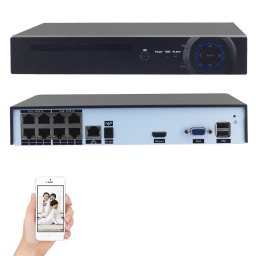 Nvr ip 8 canaux avec switch 8 ports intégrés et support poe - 8mp