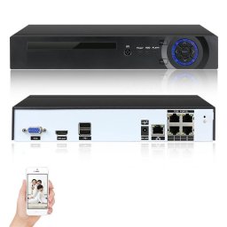 Nvr ip 4 canaux avec switch 4 ports intégré et support poe - 8mp