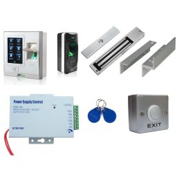 Promotion - kit de contrôle d'accès autonome empreinte digitale et badge, écran tactile - avec lecteur extérieur ip65