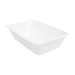 Barquette 800 ml en cellulose naturelle fibre de canne sucre -Blanc