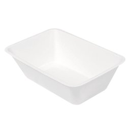Barquette 1000 ml en cellulose naturelle fibre de canne sucre -Blanc