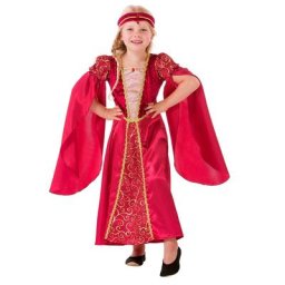 Déguisement robe ""damoiselle"" pour enfants, bordeaux/doré