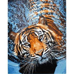 Kit broderie diamant ""tigre dans l'eau"", 38 x 48 cm